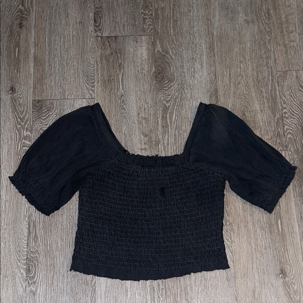 People of leisure Elegant gray Smocked Women's Top size xl puff sleeve